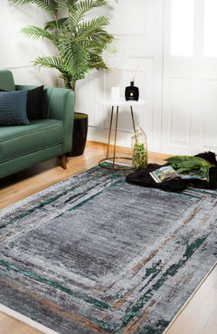 Beloretsk Grey Modern Digital Print Area Rug
