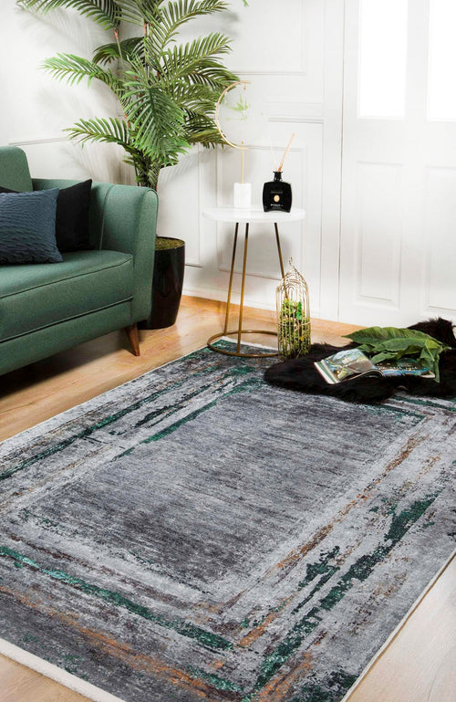Beloretsk Grey Modern Digital Print Area Rug