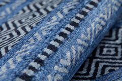 Blue Striped Area Rug – Digital Print Non Slip Carpet for Living Room