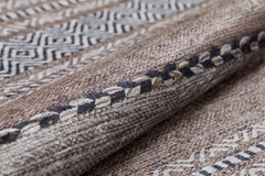 Brown Striped Area Rug - High Quality Digital Print Rug | Non Slip, Allergy Friendly Carpet