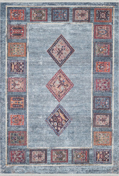 Blue Geometric Area Rug – Digital Print Rug | Antibacterial, Non Slip Carpet