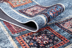 Blue Geometric Area Rug – Digital Print Rug | Antibacterial, Non Slip Carpet