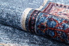 Blue Geometric Area Rug – Digital Print Rug | Antibacterial, Non Slip Carpet