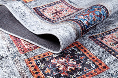 Grey Geometric Area Rug - Digital Print, Non Slip, Antibacterial Carpet for Living Room