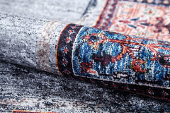 Grey Geometric Area Rug - Digital Print, Non Slip, Antibacterial Carpet for Living Room