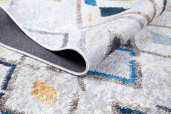 Beige Geometric Area Rug – Modern Digital Print Rug | Non Slip Carpet