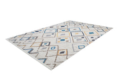 Beige Geometric Area Rug – Modern Digital Print Rug | Non Slip Carpet