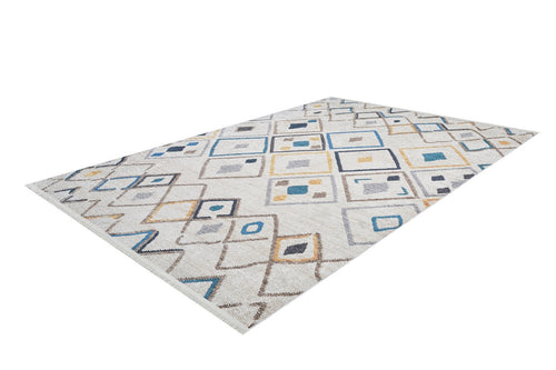 Beige Geometric Area Rug – Modern Digital Print Rug | Non Slip Carpet