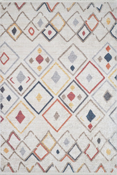 Grey Geometric Area Rug – Digital Print Non Slip Carpet for Living Room & Kitchen