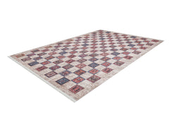 Beige Geometric Area Rug – Digital Print Non Slip Carpet for Modern Living Room