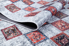 Grey Geometric Area Rug | Modern Area Rug with Digital Print | Antibacterial, Dust Free Carpet