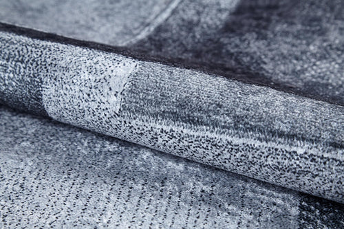 Grey Geometric Area Rug - Digital Print, Non Slip, Antibacterial Carpet for Living Room
