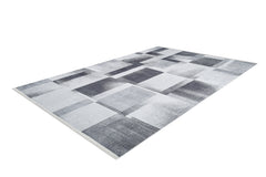 Grey Geometric Area Rug – Digital Print Rug, Non Slip & Antibacterial Carpet