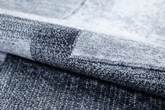Grey Geometric Area Rug – Digital Print Rug, Non Slip & Antibacterial Carpet
