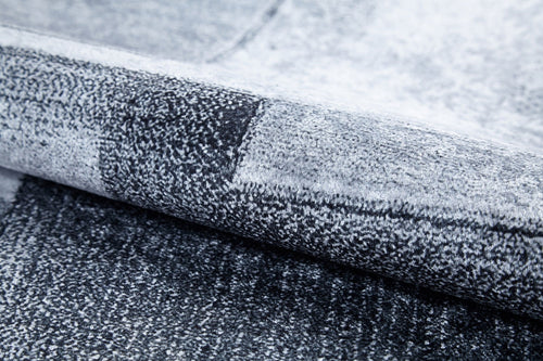 Grey Geometric Area Rug – Digital Print Rug, Non Slip & Antibacterial Carpet