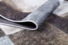 Geometric Area Rug - Brown Digital Print Rug | Non Slip Antibacterial Carpet