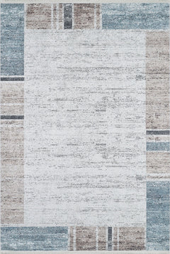 Grey Area Rug - Digital Print Frame Design | Non Slip, Antibacterial Carpet