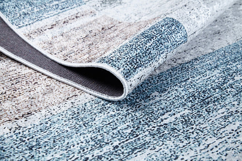 Grey Area Rug - Digital Print Frame Design | Non Slip, Antibacterial Carpet