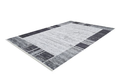 Grey Area Rug - Muradabad Digital Print Rug | Non Slip, Antibacterial Carpet
