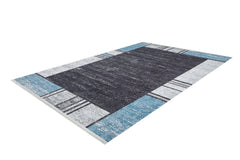 Digital Print Area Rug – Blue Frame Rug, Non Slip Antibacterial Carpet