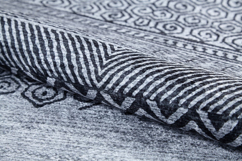 Modern Area Rug – Grey Digital Print Carpet | Antibacterial, Non Slip, Dust Free