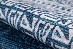 Blue Geometric Area Rug – Digital Print Rug | Antibacterial, Non Slip Carpet