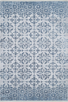 Kamoke Blue Floral Digital Print Area Rug