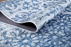 Kamoke Blue Floral Digital Print Area Rug