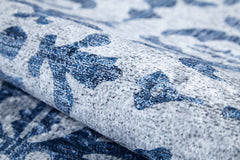 Kamoke Blue Floral Digital Print Area Rug