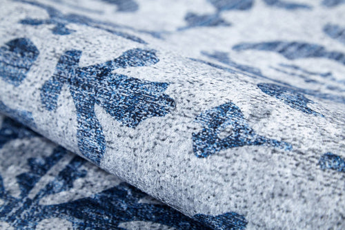 Kamoke Blue Floral Digital Print Area Rug