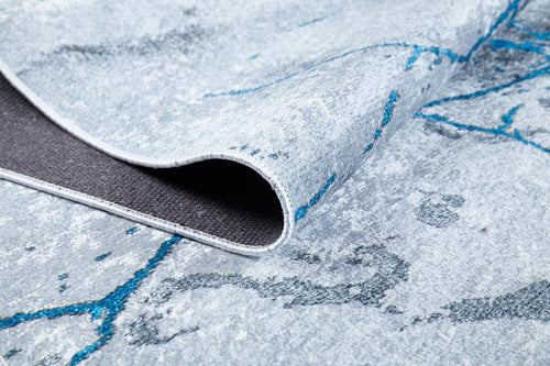 Sadiqabad Blue Modern Digital Print Area Rug