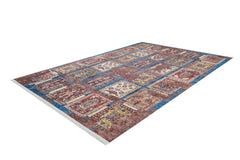 Blue Patchwork Area Rug - Digital Print, Non Slip, Washable Floor Covering