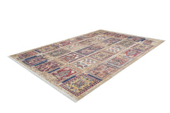 Braniewo Beige Patchwork Digital Print Area Rug