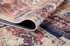 Braniewo Beige Patchwork Digital Print Area Rug