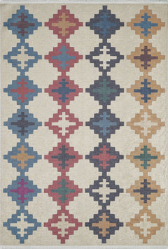 Beige Geometric Area Rug - Digital Print Rug | Non Slip, Antibacterial Carpet