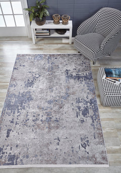 Modern Digital Print Rug – Grey Area Rug with Non Slip & Antibacterial Features