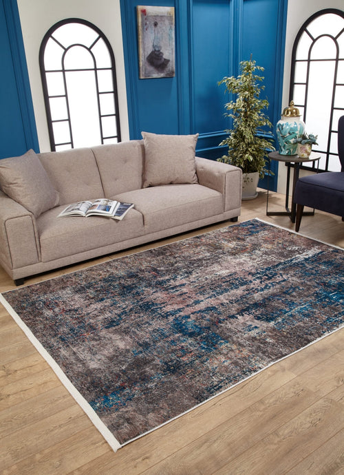 Kohat Blue Modern Digital Print Area Rug