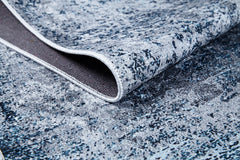 Digital Print Area Rug - Modern Navy Blue Carpet | Non Slip, Antibacterial, Dust Free