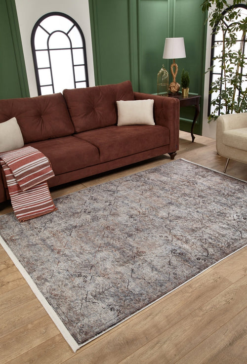 Modern Digital Print Rug - Grey Area Rug Non Slip Antibacterial Carpet