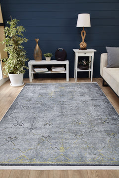 Modern Digital Print Rug – Non Slip Grey Area Rug | Antibacterial Carpet
