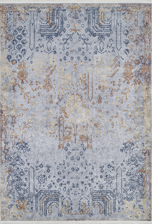 Modern Area Rug – Blue Digital Print Carpet | Non Slip, Antibacterial, Washable