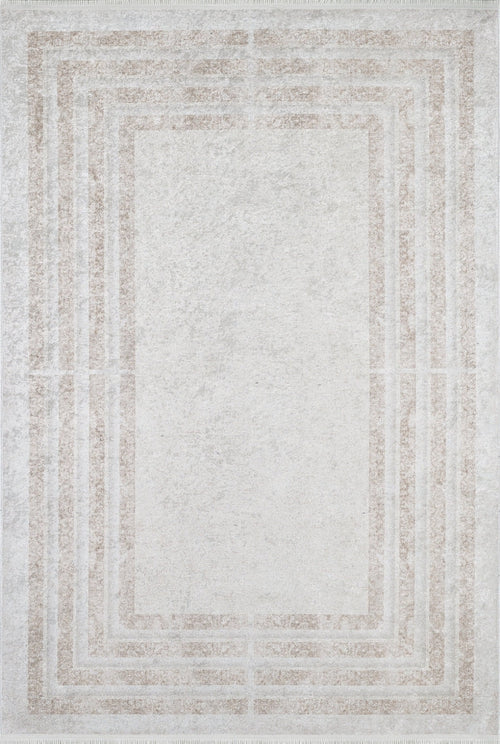 Bhiwandi Beige Frame Digital Print Area Rug