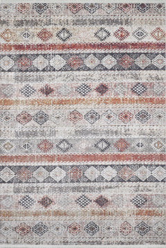 Beige Geometric Area Rug – Digital Print Carpet | Non Slip, Antibacterial, Washable