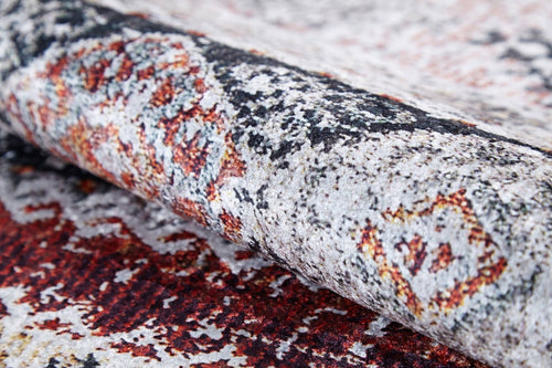 Beige Geometric Area Rug – Digital Print Carpet | Non Slip, Antibacterial, Washable