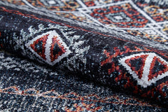 Geometric Area Rug - Brown Digital Print Carpet | Non Slip, Antibacterial, Washable Floor Mat