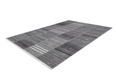 Anthracite Patchwork Rug - Digital Print Area Carpet | Non Slip, Washable, Antibacterial