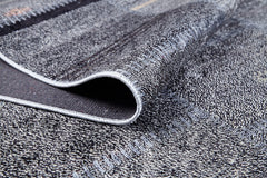 Anthracite Patchwork Rug - Digital Print Area Carpet | Non Slip, Washable, Antibacterial