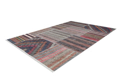 Patchwork Area Rug - Modern Digital Print Brown Carpet | Non Slip, Antibacterial