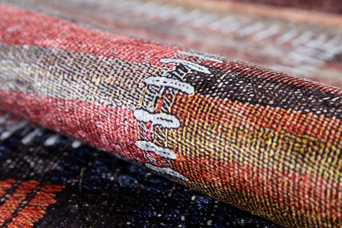 Patchwork Area Rug - Modern Digital Print Brown Carpet | Non Slip, Antibacterial