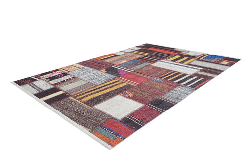 Rawska Multy Patchwork Digital Print Area Rug
